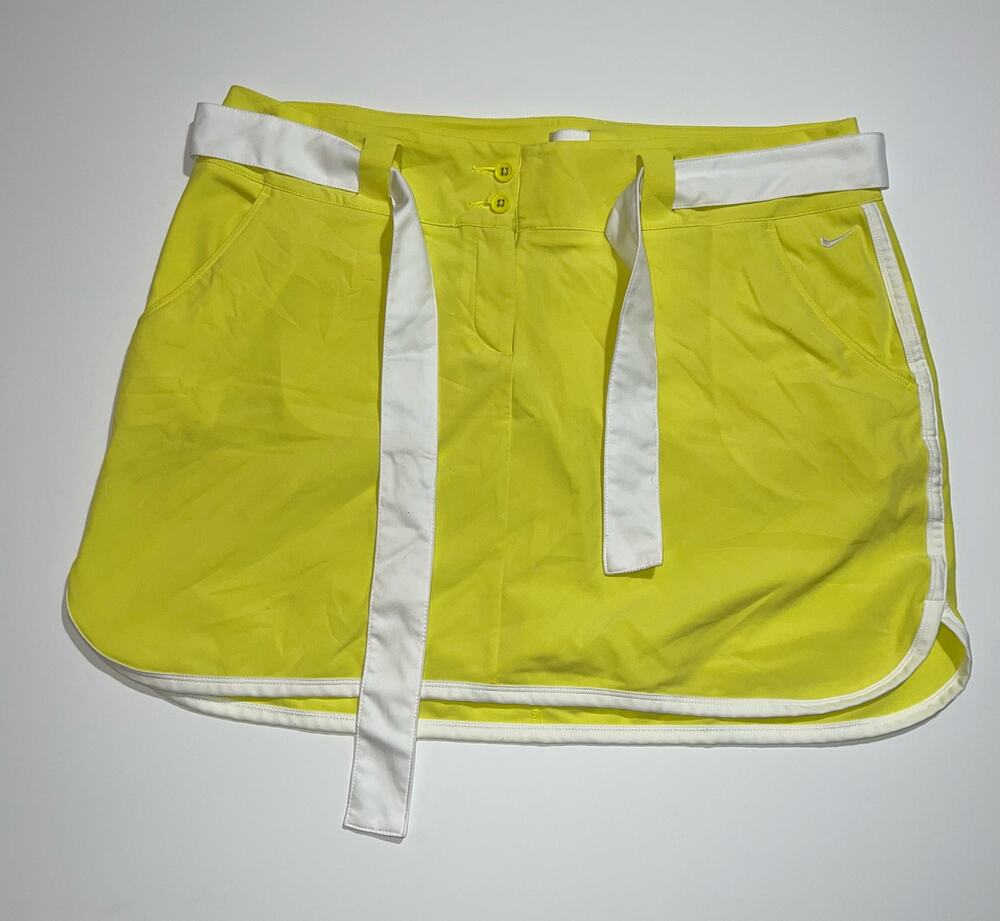 Nike golf tour performance dri-fit women’s yellow & white skirt